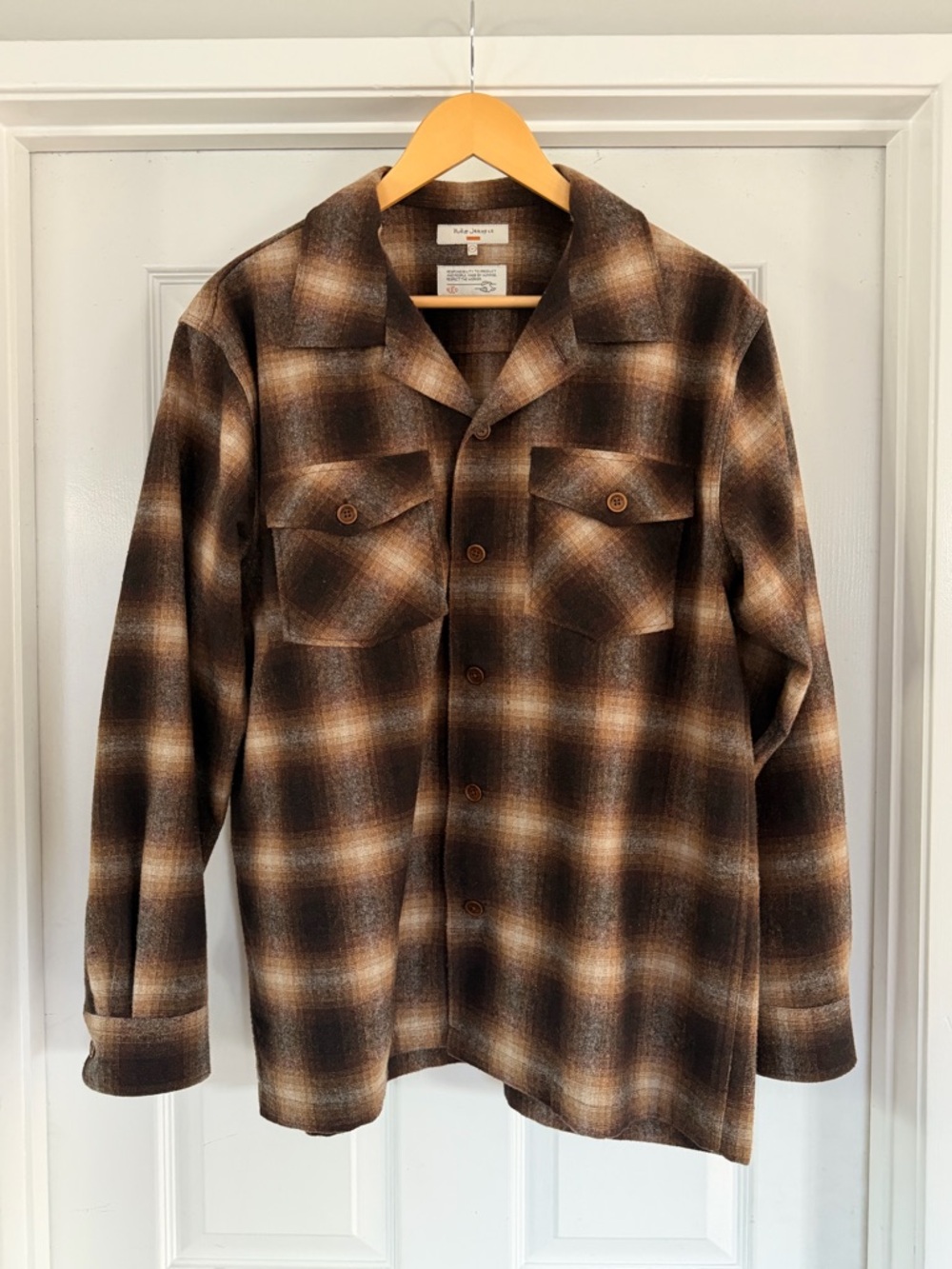 Men's Brown Plaid Wool shirt